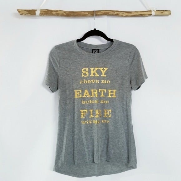 Modern Lux "Sky Earth Fire" Gray Tee Shirt XXL - Picture 1 of 3